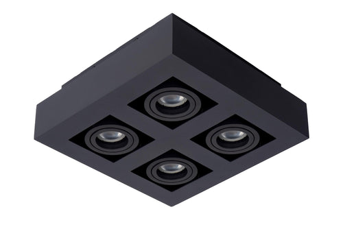 Lucide plafondspot XIRAX - 4xGU10 (MR16) - Zwart