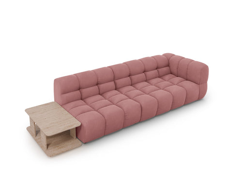 Cosmopolitan Design linker modulaire bank Sky 4-zits, flueel, zalm - 102x297x70cm