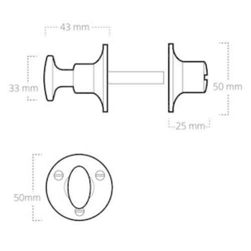 MooideurBeslag deurklink Klassiek geveerd - mat zwart - wc slot - rond - vtwonen shop