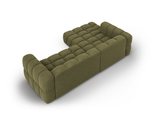 Cosmopolitan Design Modulaire hoekbank links Sky 4-zits, flueel, lichtgroen - 162x272x70cm