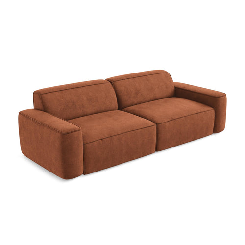LaMiaSofa 4-zits bank Melissa - chenille stof - terracotta - 244x102x70