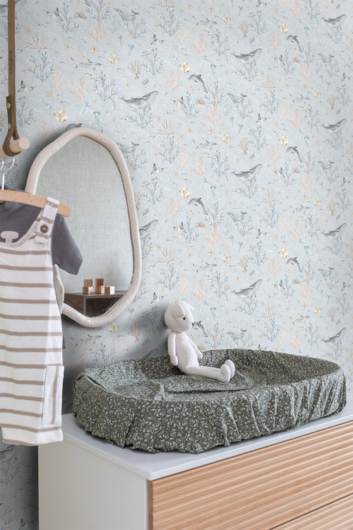 ESTAhome behang onderwaterwereld blauw - 50 x 900 cm - 131259 - vtwonen shop