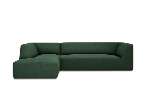 Micadoni linker hoekbank Ruby 4-zits, structurele stof, groente - 180x273x69cm