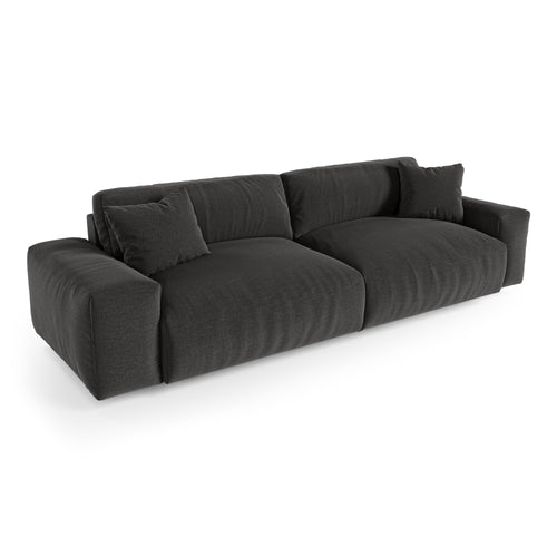 Premium Interiors - Bank CHEER - zacht aanvoelende geweven stof  donker antraciet 240cm