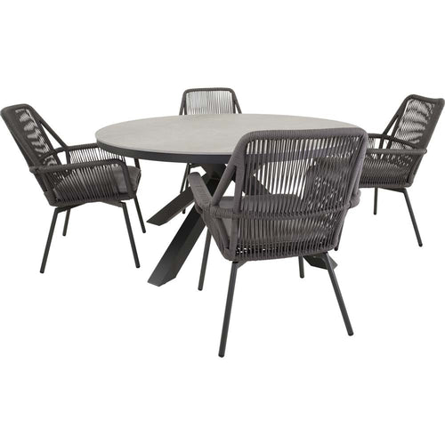 Lesli Living tuintafel Davos - grijs - Ø158cm
