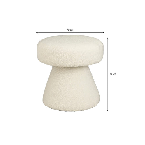 Mica Decorations Poef - H46 x Ø49 cm - Off White
