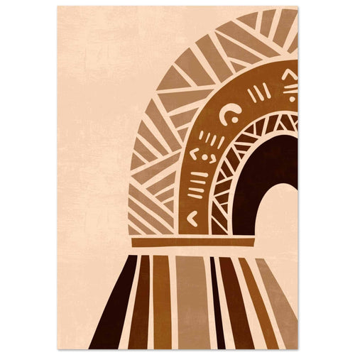 Artfulprints Poster Boho – Ethnic sunrise   - 30x40 cm - Bruin