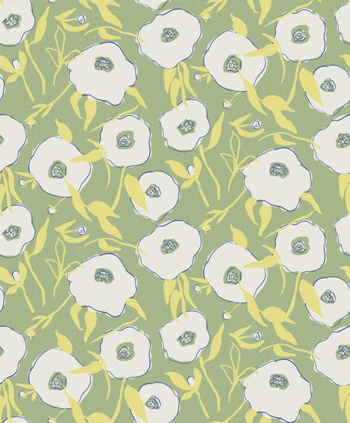 Masureel behang bloemen groen - 53 cm x 10.05 m - 631830 - vtwonen shop