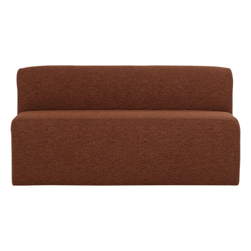 WOOOD eetbank 164 cm rugleuning Mojo Base - Bouclé - Roestbruin - 83x164x76