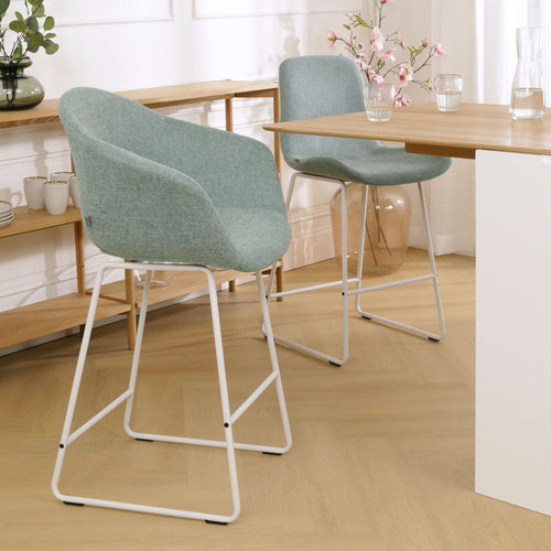 Nolon Nino-Otis Barkruk Zacht Groen - met Armleuning - Wit - 65 cm - vtwonen shop