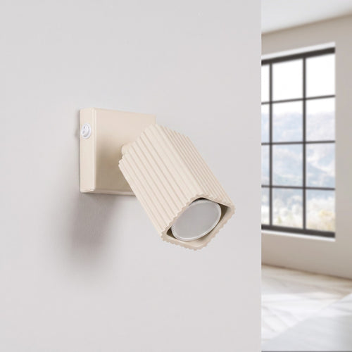 Sollux Lighting Wandlamp RAYO beige met schakelaar - 8x16x16cm