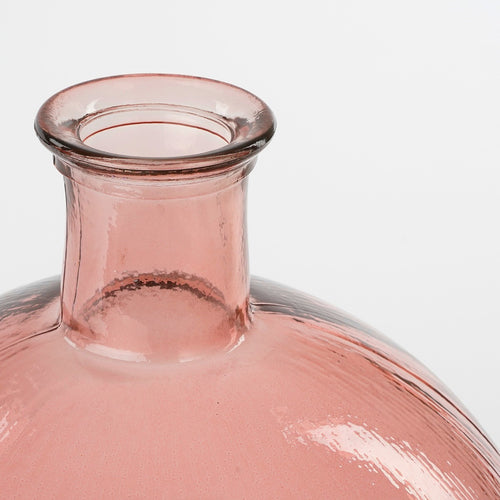 Mica Decorations Firenza Fles Vaas - H42 x Ø34 cm - Gerecycled Glas - Lichtroze