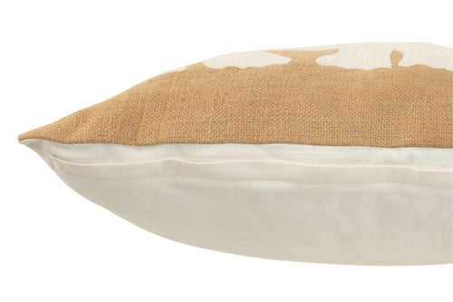 J-Line kussen Olifant - textiel - naturel/wit - large