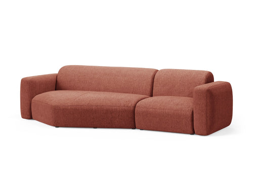 Cosmopolitan Design Modulaire hoekbank links Strino 3-zits, structurele stof koraal - 136x308x78cm