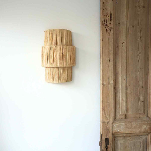 NOA MAY Wandlamp Kenza - naturel - raffia - 37 x 24 x 12 cm