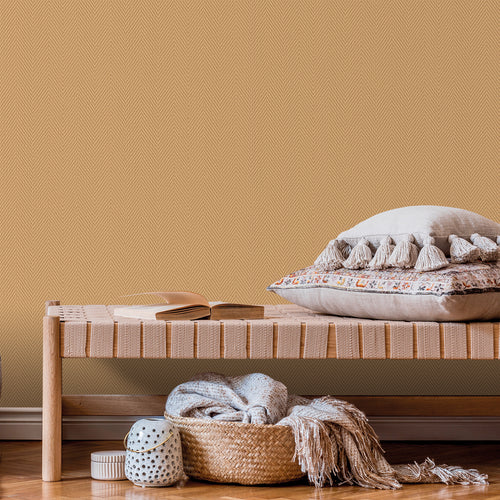 Sanders & Sanders behang visgraat-motief oranje - 53 cm x 10 m - 640528 - vtwonen shop