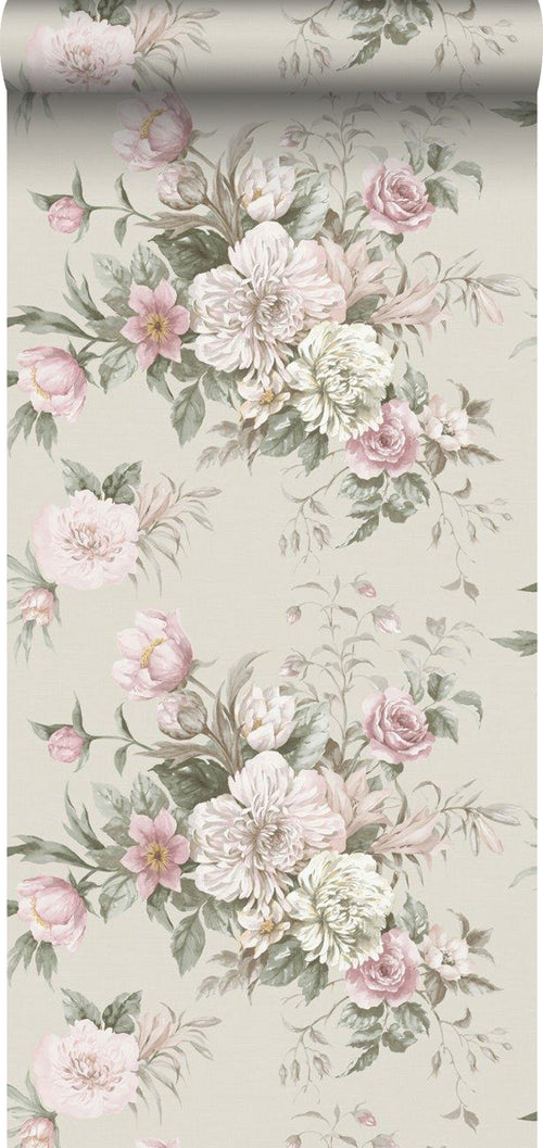 Borastapeter behang bloemstilleven groen - 53 cm x 10.05 m - 660259 - vtwonen shop