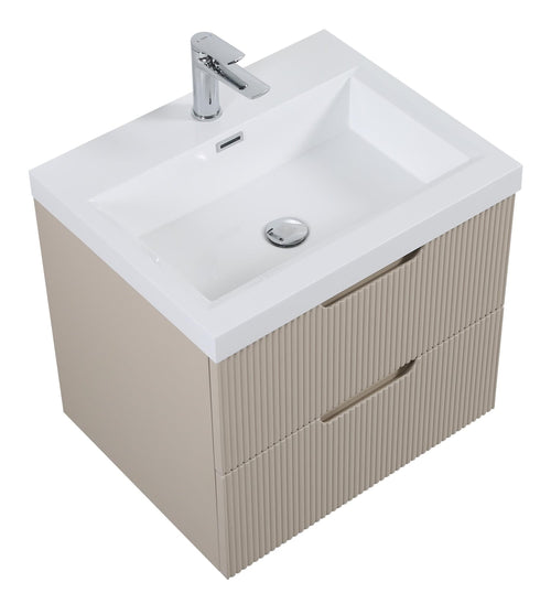 Badplaats Badkamermeubel Set Thermis 60 cm – Beige – Badmeubel met Wastafel