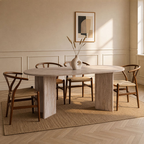 Calicosy - Eettafel met afgeronde randen SABLE - 89,5x180x75 cm