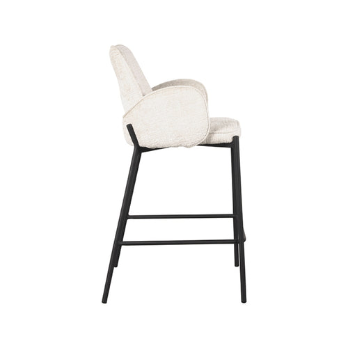 LABEL51 Barstoel Joni - Crème - Zithoogte 63cm - Set van 2