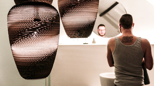 Think Paper hanglamp Baggy - 1 lichts - 29  x 200   cm - bruin - vtwonen shop