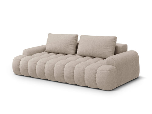 Cosmopolitan Design Slaapbank met opbergdoos Linz 4-zits, structurele stof zand - 100x250x84cm