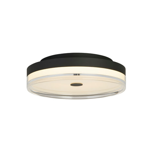 Searchlight Cyprus LED-plafondlamp, zwart metaal en helder acryl