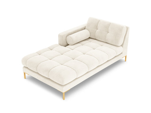 Cosmopolitan Design linker meridiaan Bali flueel, lichtbeige - 185x102x75cm