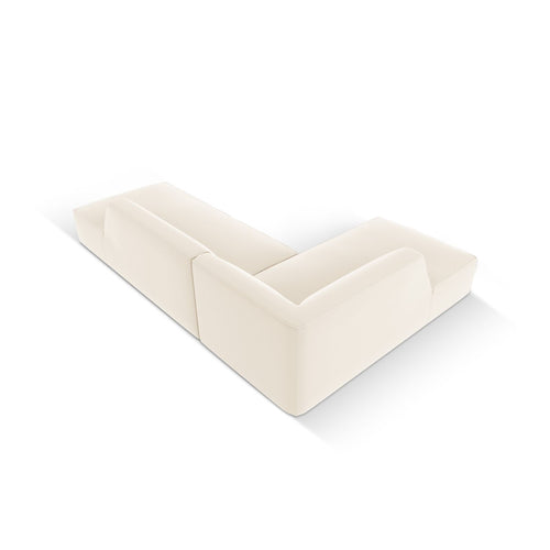Cosmopolitan Design - Modulaire hoekbank links Siena 4-zits, imitatieleer lichtbeige - 180x273x69cm