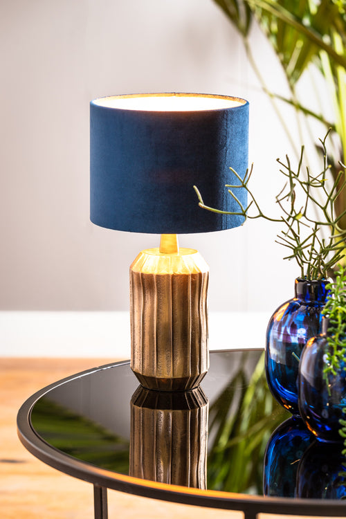 Light & Living lampenkap VELOURS - Ø20x15cm - blauw - vtwonen shop