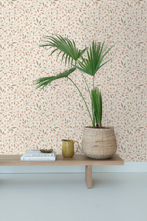 ESTAhome behang bloemmotief wit en roze - 53 cm x 10.05 m - 139589 - vtwonen shop