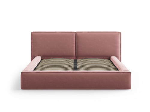 Micadoni Opbergbed met hoofdeinde Jodie 180x200cm, flueel, roze - 228x234x108cm