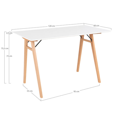 Artichok Rover houten bureau wit - houten onderstel - 120 x 60 cm - vtwonen shop