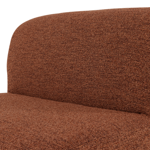 WOOOD eetbank 84 cm rugleuning Mojo Base - Bouclé - Roestbruin - 83x84x76