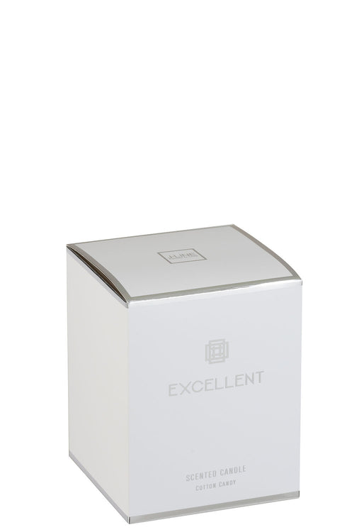 J-Line geurkaars Excellent - Cotton Candy - glas - zilver - medium - 80U - vtwonen shop