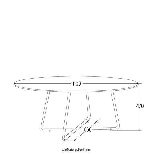 HOME DELUXE - Salontafel ovaal NOVARIS 110 x 66 x 47 cm - Geolied Eiken