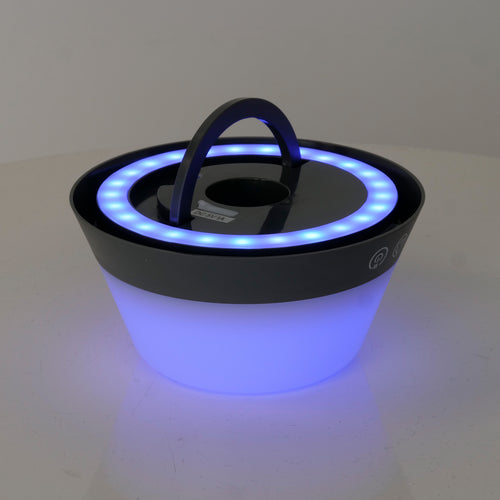 EGLO tafellamp Meggiano - draadloos - 32 cm - grijs/wit