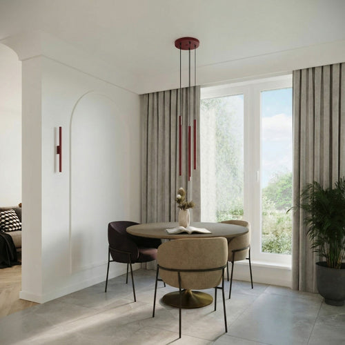 Sollux Lighting Hanglamp PASTELO 3P bordeaux - 19,5x19,5x115cm