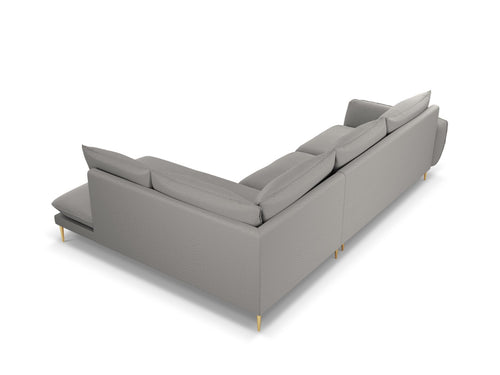 Cosmopolitan Design rechter hoekbank Vienna 6-zits, boucle, grijs - 185x275x95cm