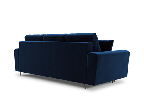 Cosmopolitan Design Slaapbank met opbergdoos Kyoto 3-zits, flueel, koningsblauw - 100x235x88cm