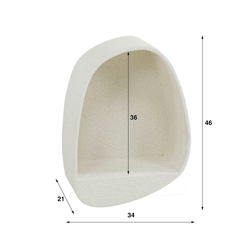 Giga Meubel Wandschap Stone Druppel - Wit Marmer - 34x21x46cm - vtwonen shop