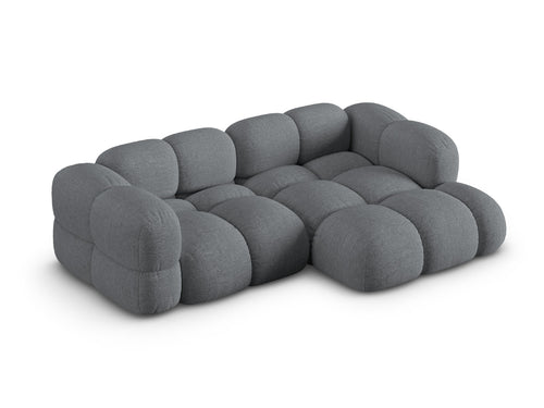 Cosmopolitan Design rechter hoekbank Loretto 3-zits, structurele stof grijs - 147x250x68cm
