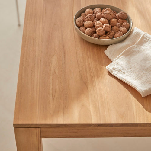 Tikamoon Rechthoekige tafel in massief teakhout voor 4/6 personen - Naturel - vtwonen shop