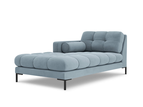 Cosmopolitan Design linker meridiaan Bali flueel, lichtblauw - 185x102x75cm