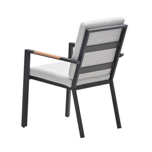 Garden Impressions Tuinstoel Kasper stapelbaar donker grijs - 2 stuks