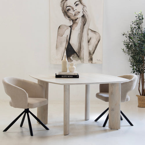 Giga Meubel Eettafel Sieb - Vierkant - Mangohout - 130cm - vtwonen shop