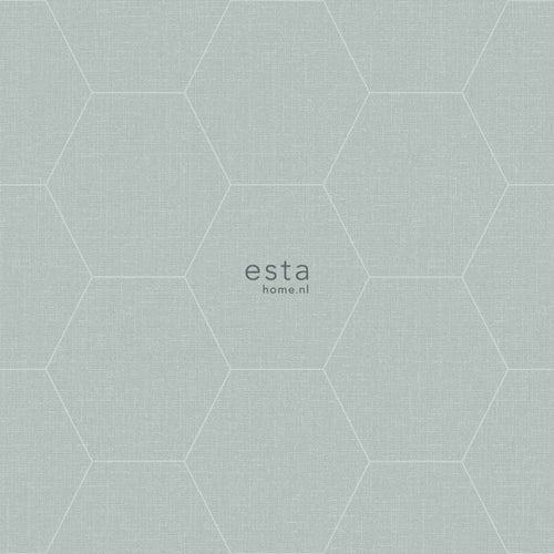 ESTAhome behang hexagon celadon groen - 53 cm x 10.05 m - 148750