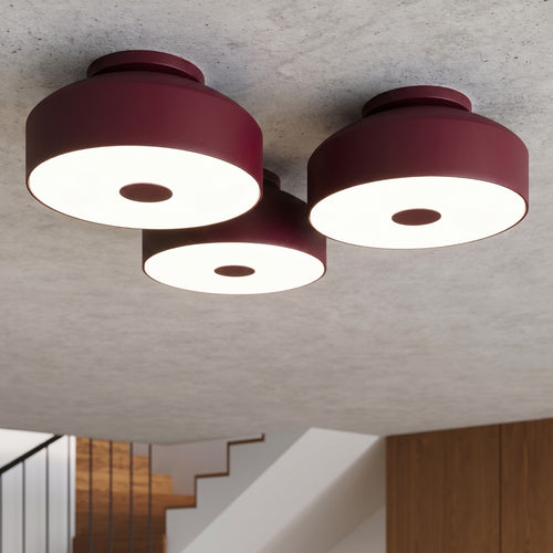 Sollux Lighting Plafondlamp OMIQ bordeaux - 30x30x15cm