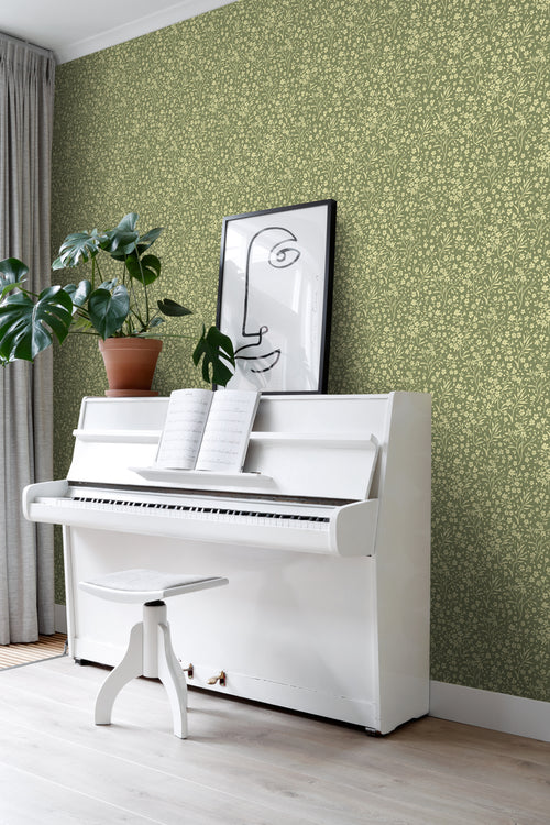 ESTAhome behang bloemetjes groen - 50 x 900 cm - 131210 - vtwonen shop