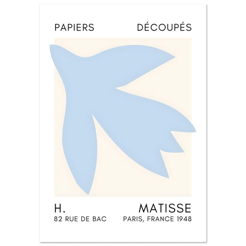 Artfulprints  Matisse – Shapes in the air light blue   poster A4 21x29.7 cm